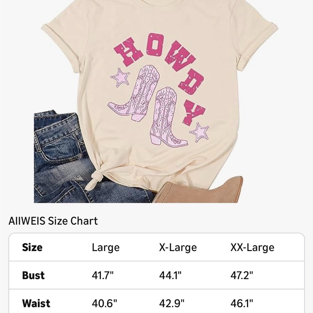 Cream 'Howdy' Graphic Tee